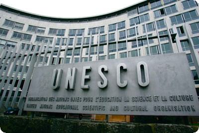 unesco sign and  building